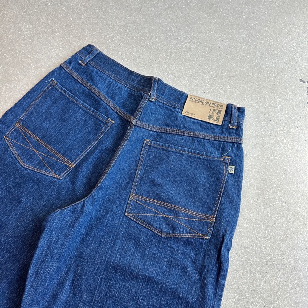 Brooklyn Xpress Mens Dark Wash Baggy Jeans